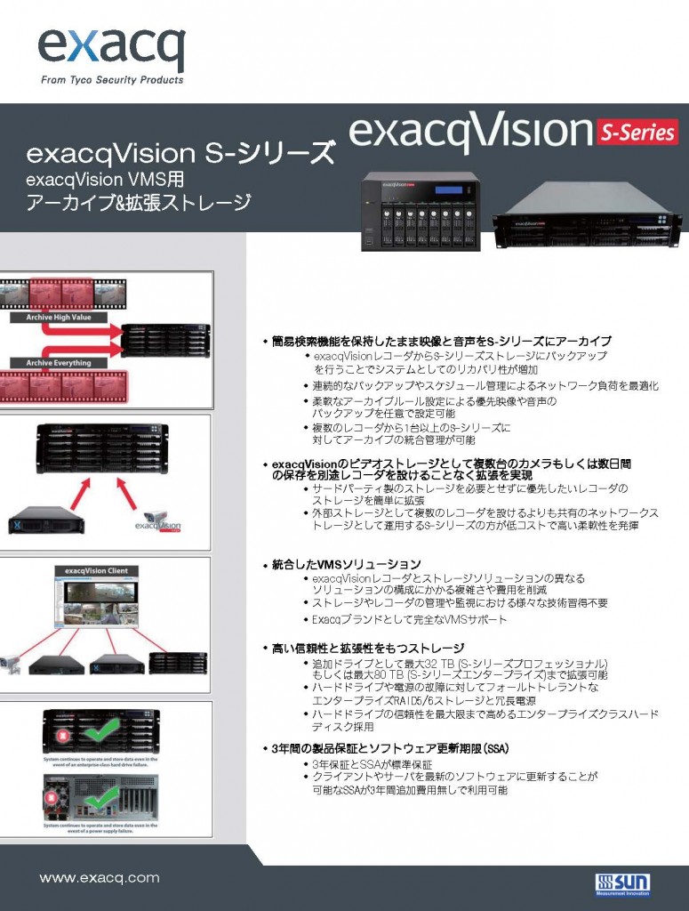 exacqVision Sシリーズ