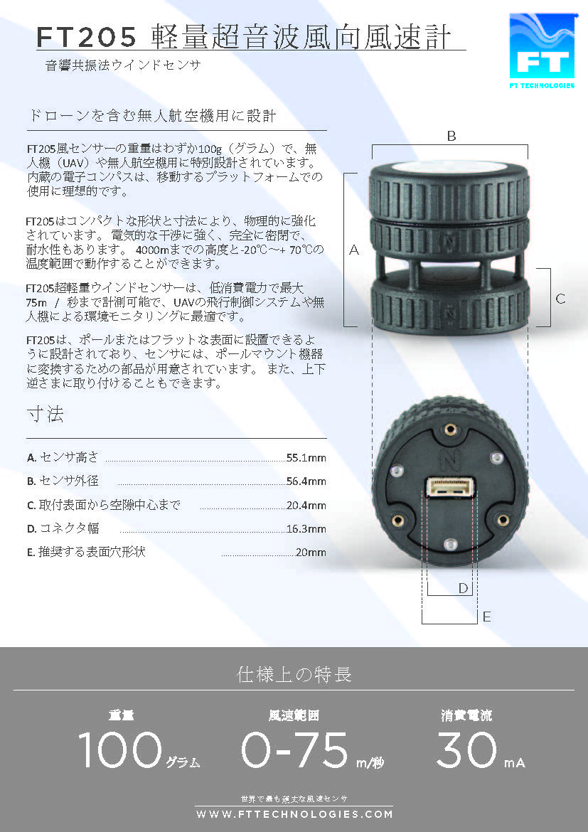 超音波風向風速計　FT205